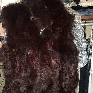 Adrienne landau rabbit fur vest